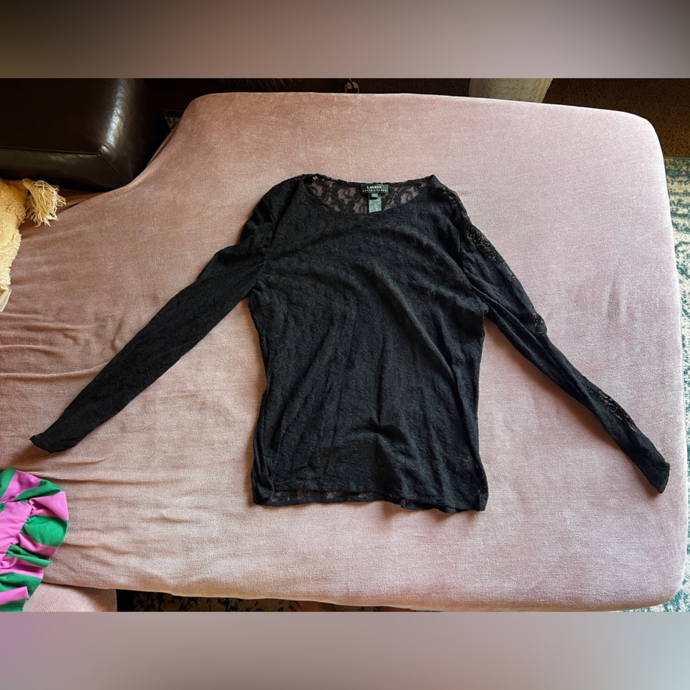 Ralph Lauren Black Lace Top